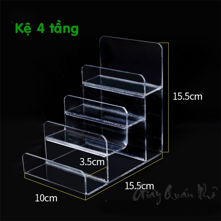 Kệ trưng bày Mica chắc chắn, bền đẹp (3, 4 tầng)