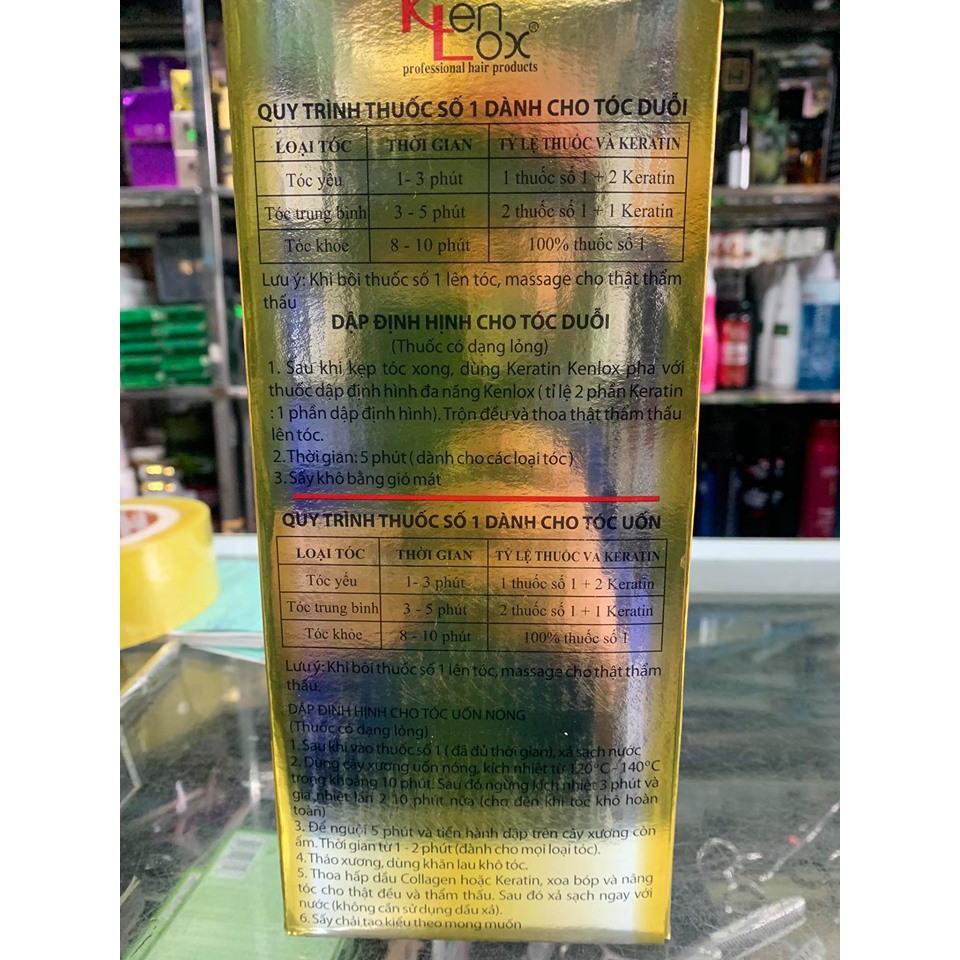 Thuốc uốn duỗi tóc Kenlox keratin siêu tốc đa năng 2in1 1000ml x2