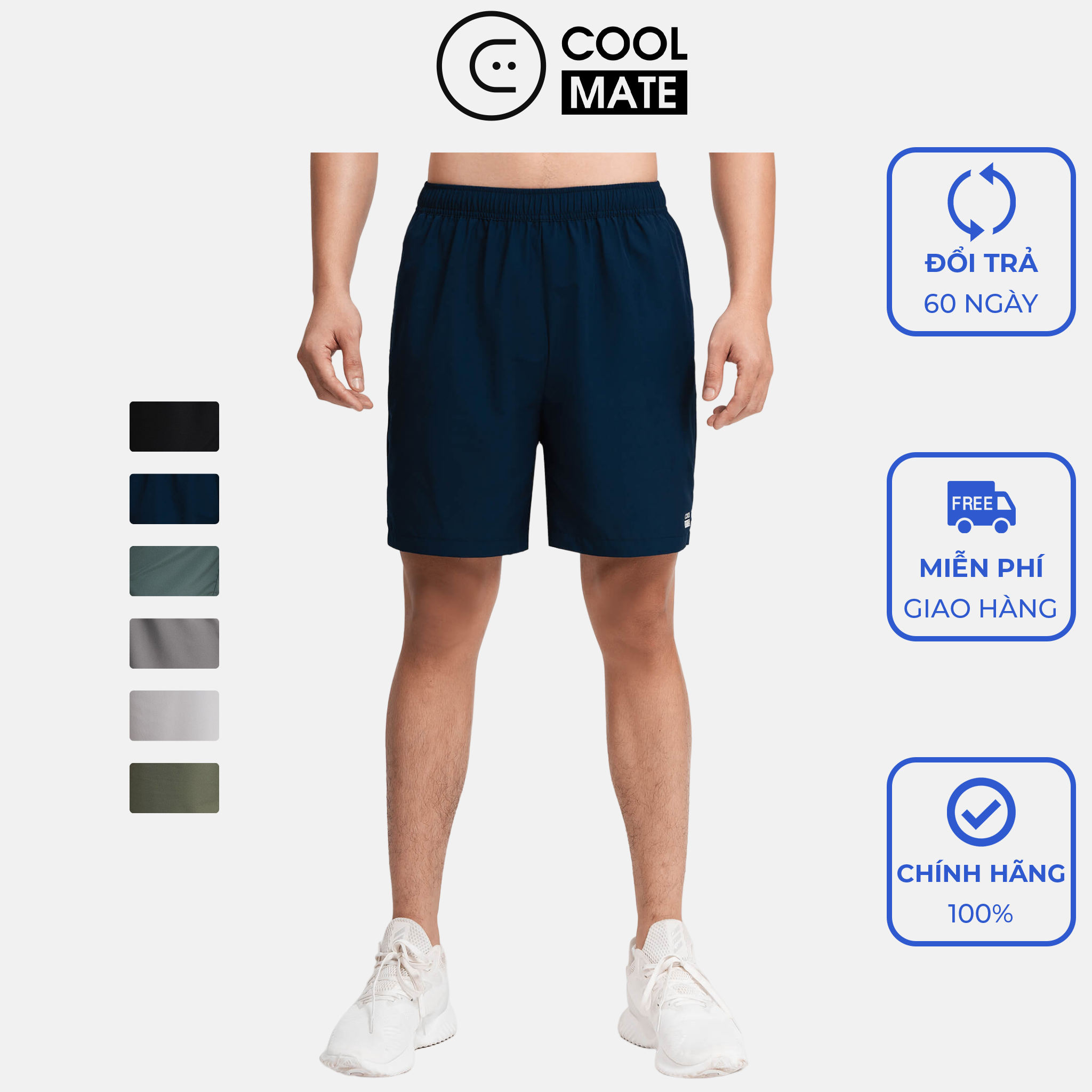 Quần shorts nam thể thao Recycle 7 V2 túi sau có khóa kéo - thương hiệu