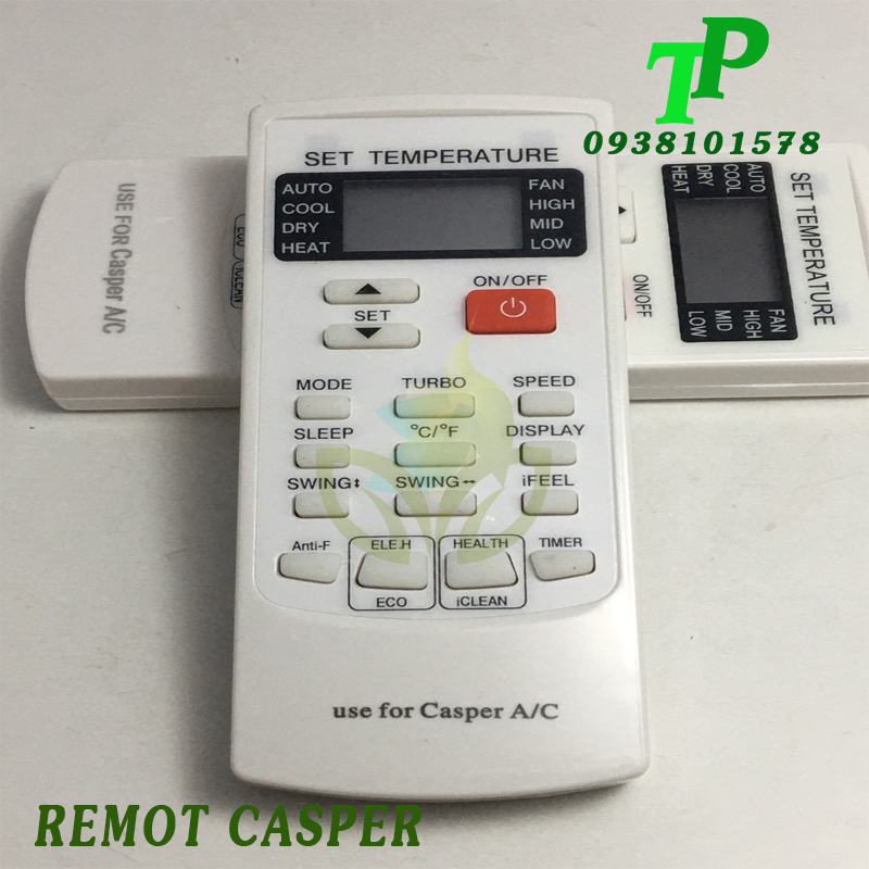 Điều Khiển, Remote Máy Lạnh Điều Hòa Casper (Tặng Kèm Pin)