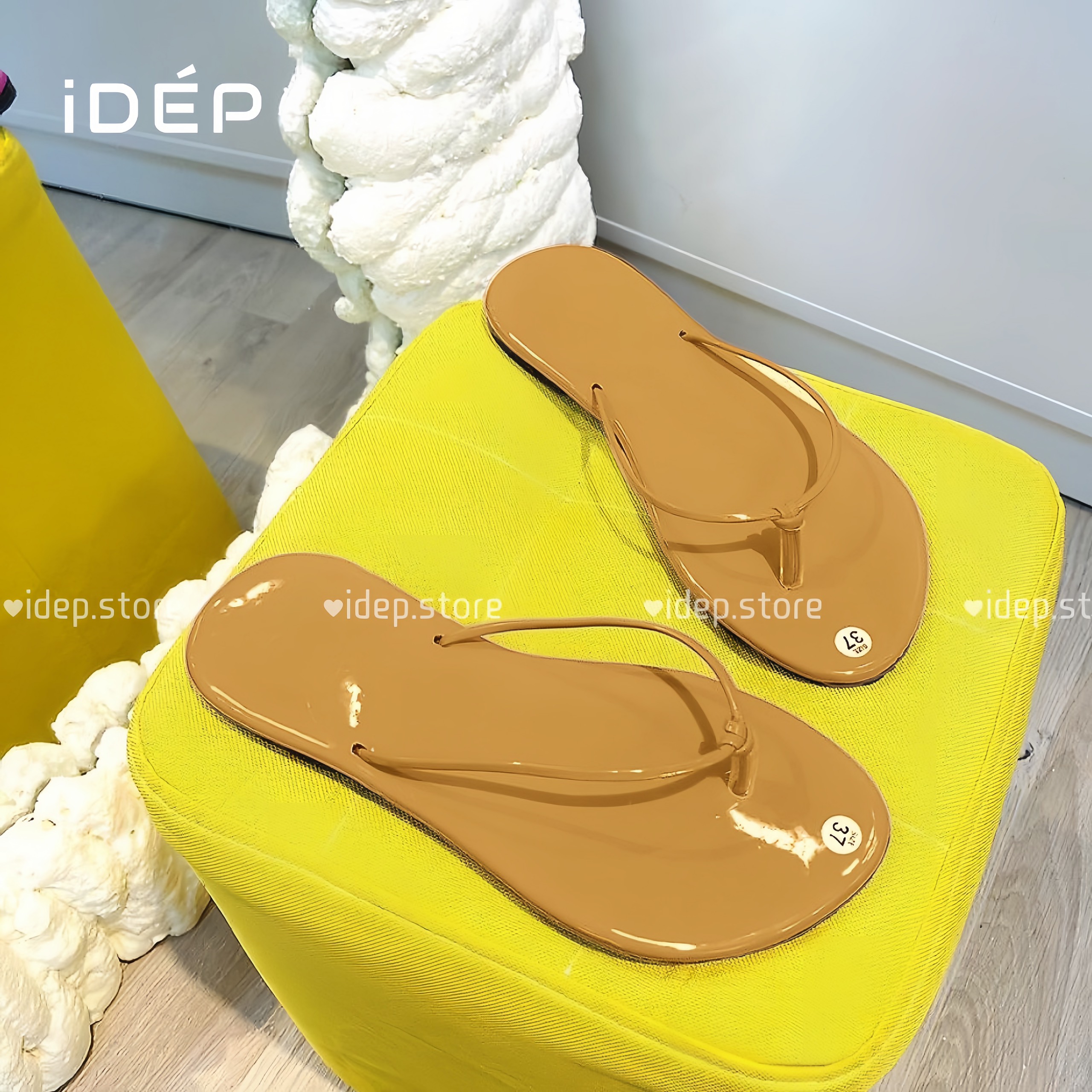 Dép cọng chỉ quai mảnh dây điện chất Vải DL004, Dép kẹp nữ xỏ ngón đế bệt siêu xinh bền chắc - iDép Store