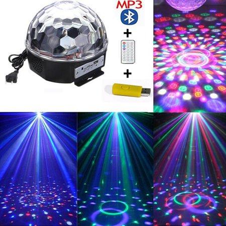 Đèn LED xoay vũ trường nhiều màu Bluetooth cảm ứng nhạc