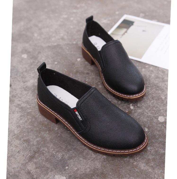 [NHẸ BỀN] Giày slip on da trơn đế nâu S207