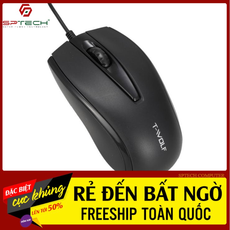 Chuột Gaming Dây 💎𝓕𝓡𝓔𝓔𝓢𝓗𝓘𝓟💎 Mouse Có Dây Văn Phòng T-Wolf V13 (BH 06 Tháng) SPTECH COMPUTER