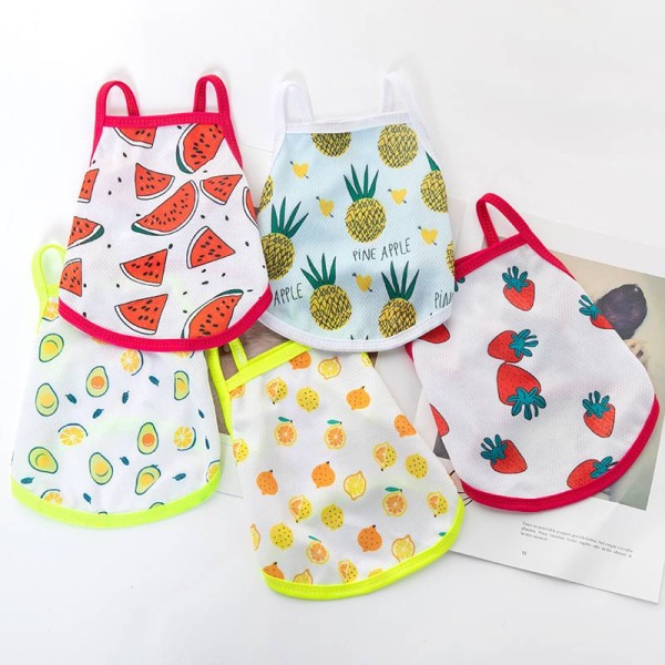 Fruit Print Dog Clothes for Small Dogs Summer Puppy Dog Clothes Pet Cat Vest Cotton T Shirt