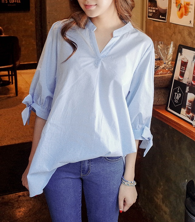 Sơ mi nữ cổ trụ tay lửng xinh xắn HaiAnh Sm50