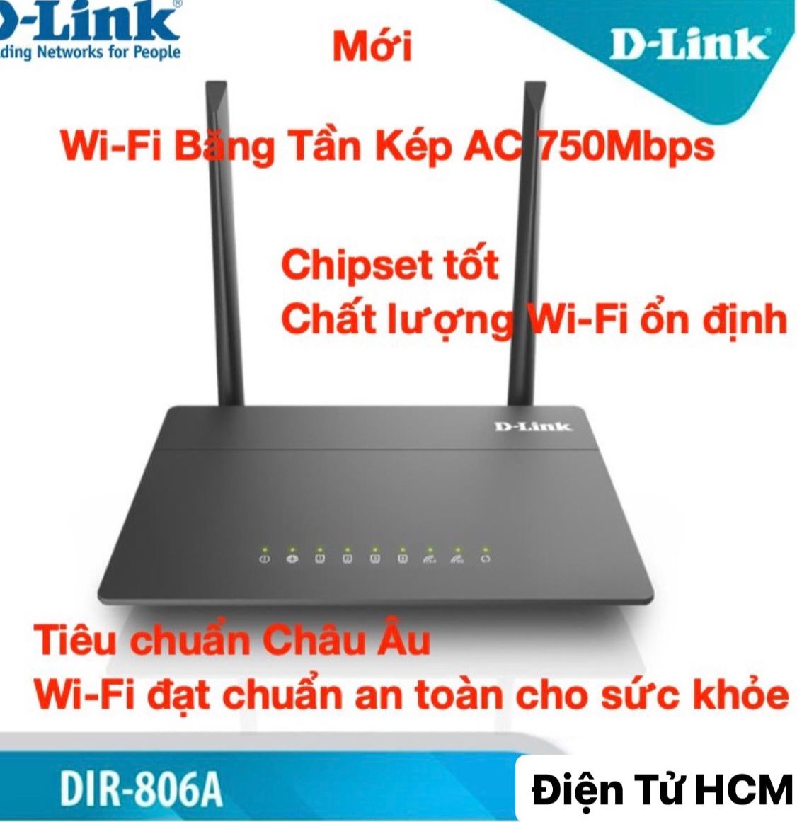 Bộ phát wifi d-link băng tần kép chuẩn ac750 750mbps dir-806a - bảo hành 24 tháng