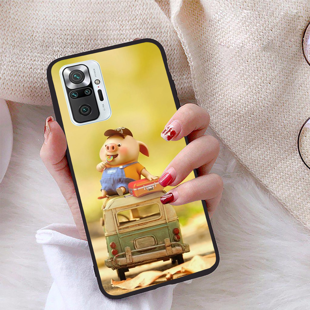 Ốp lưng Xiaomi Redmi Note 10 Pro Max viền dẻo TPU BST Pig Cute