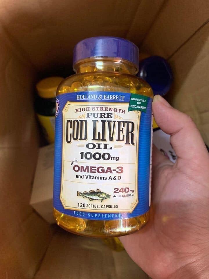 Dầu gan cá tuyết Cod Liver 1000mg lọ 120 viên
