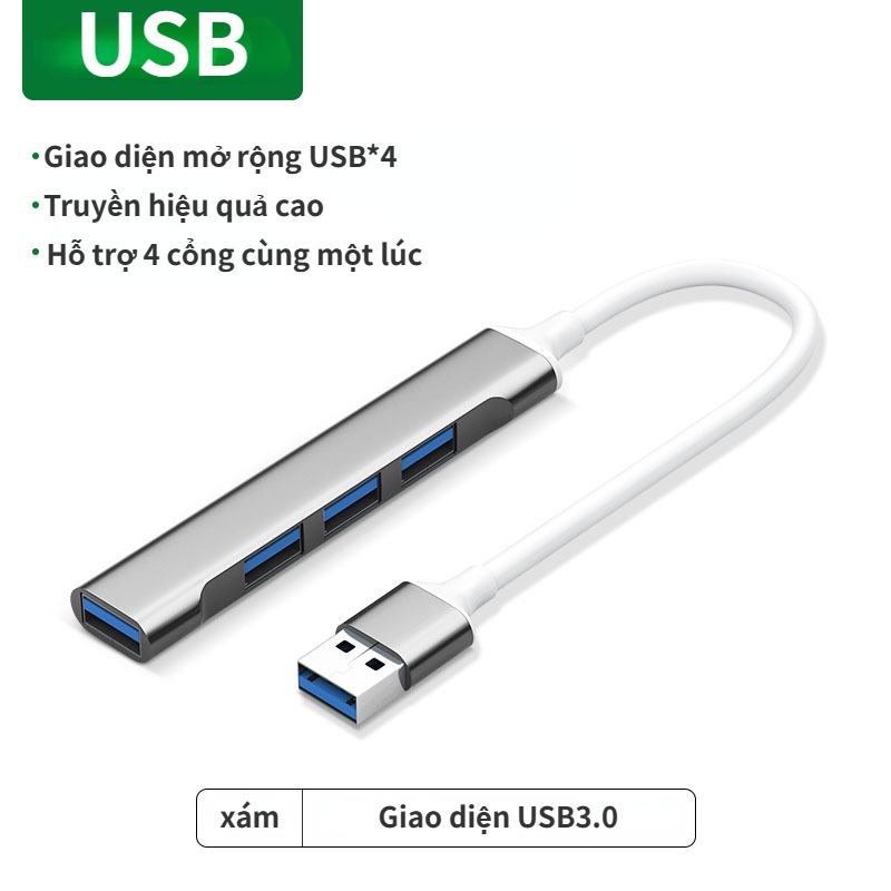Bộ chia 4 cổng usb 3.0 type c cho laptop máy tính