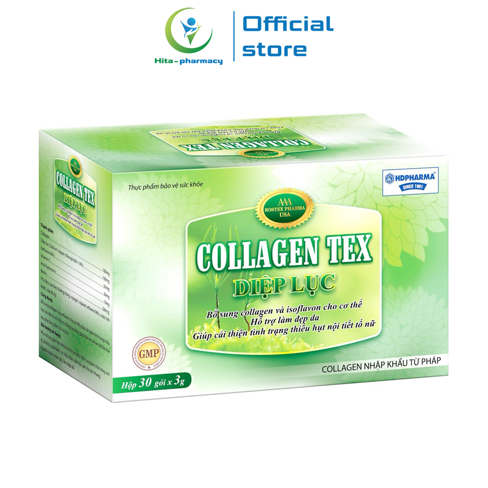 Cốm Collagen Tex Diệp Lục giúp đẹp da, giảm nám sạm da, chống lão hóa
