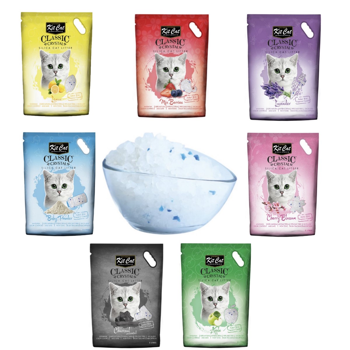 CÁT VỆ SINH CHO MÈO KITCAT THỦY TINH  - 5L