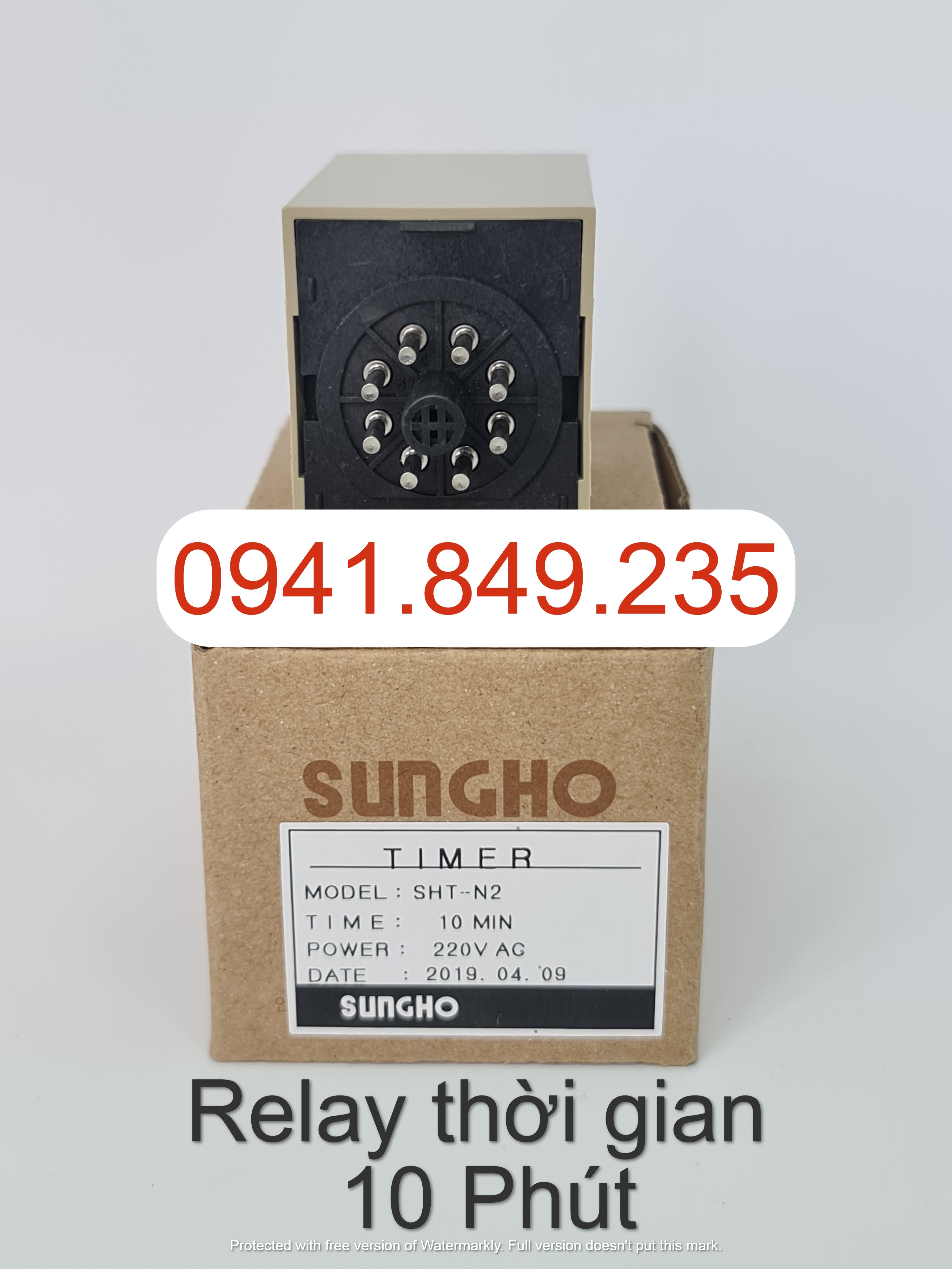 Rơ le thời gian 10 Phút (không gồm đế 8 chân) SHT-N2-10M-220A (Timer Sungho)