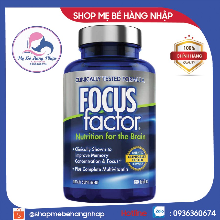 Viên uống bổ não focus factor mỹ – tăng cường trí nhớ - 180 viên