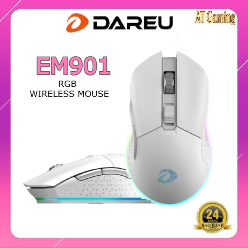 Bảng giá Chuột không dây Gaming DAREU EM901 RGB - WHITE (BRAVO ATG4090 sensor) Phong Vũ