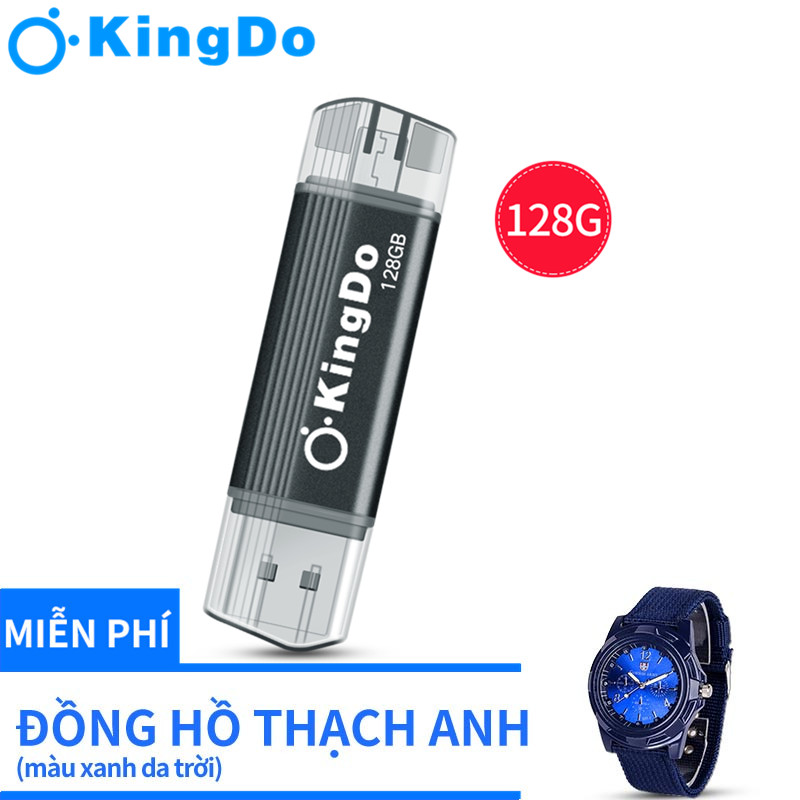 [Tặng kèm đồng hồ thạch anh miễn phí] Huyndai USB Flash Disk 128GB OTG Metal USB2.0 + Type C Pendrive Memory Stick