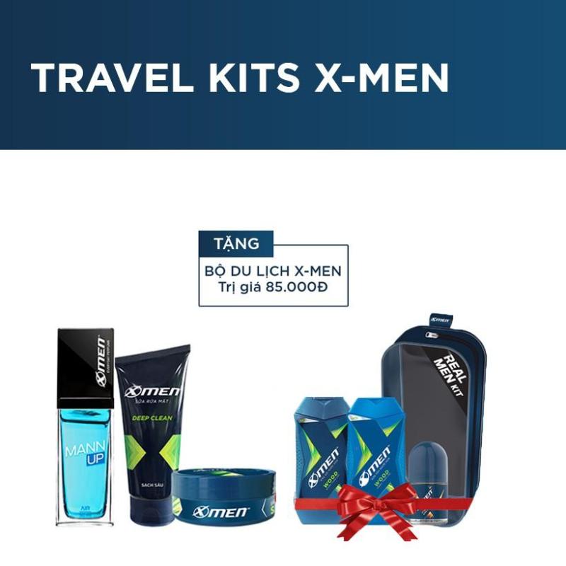 Bộ sản phẩm: Nước hoa hằng ngày X-Men Mannup 50ml + Sữa rửa mặt 50g + Wax vuốt tóc 22g (Tặng bộ du lịch Travel Kits 85.000Đ)