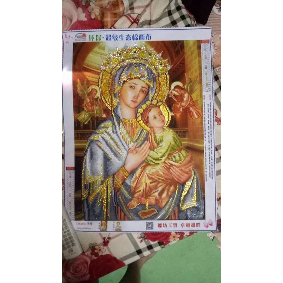 Tranh đính đá ABC Đức Mẹ DF2336 (45x60cm) -chưa đính đá