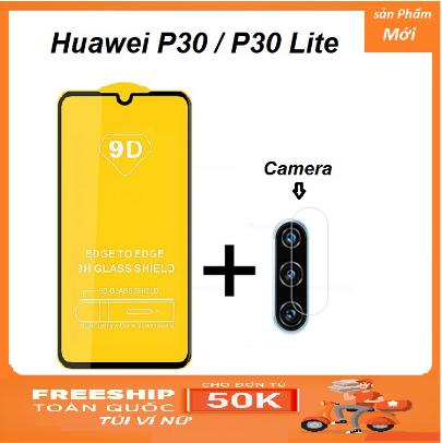 Kính cường lực 9D full cover + Cường Lực Camera cho Huawei P30 / P30 Lite