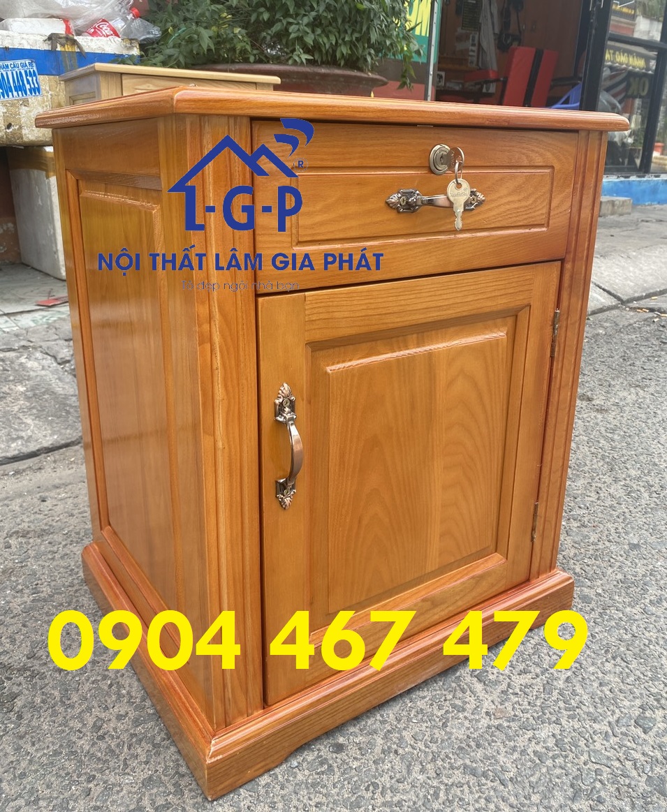 Tủ đầu giường - tủ gỗ sồi Nga cao cấp màu nâu mới