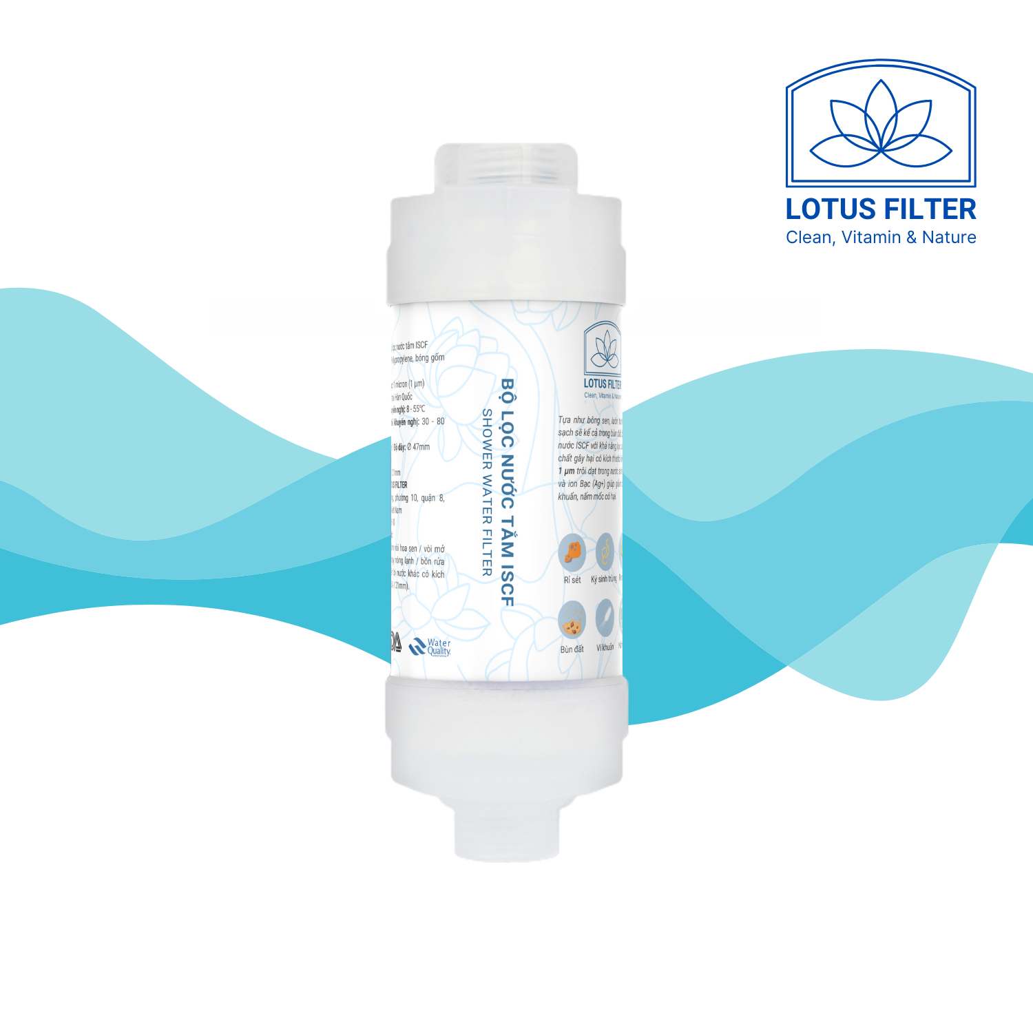 Bộ lọc nước gắn vòi hoa sen ISCF
