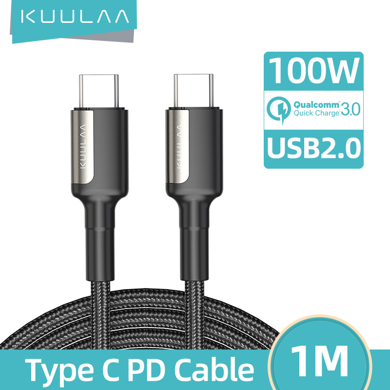 Kuulaa cáp usb type c sang usb c pd 100w cho samsung galaxy s9 s10 s20 note 10 ngày cáp sạc nhanh cho macbook pro hỗ trợ sạc nhanh cáp usb 4.0