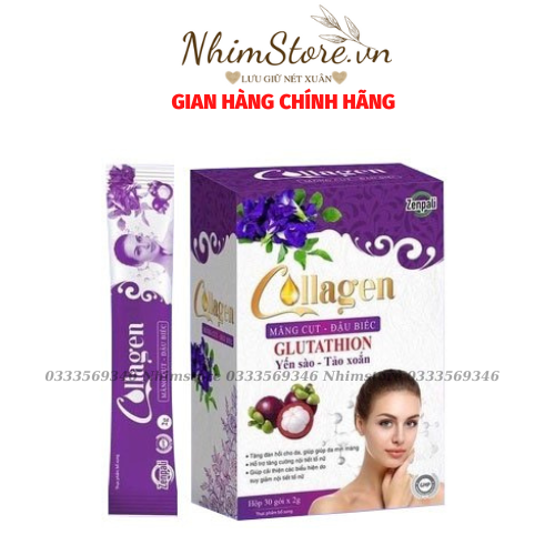 Combo 2 hộp Collagen Zenpali Măng cụt_Đậu biếc [CHÍNH HÃNG]