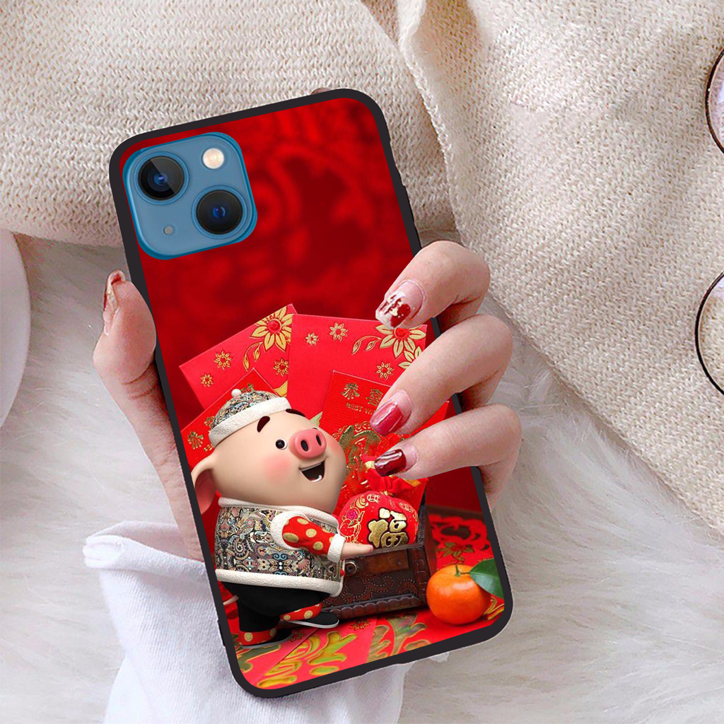 Ốp lưng iPhone 13 viền dẻo TPU BST Pig Cute