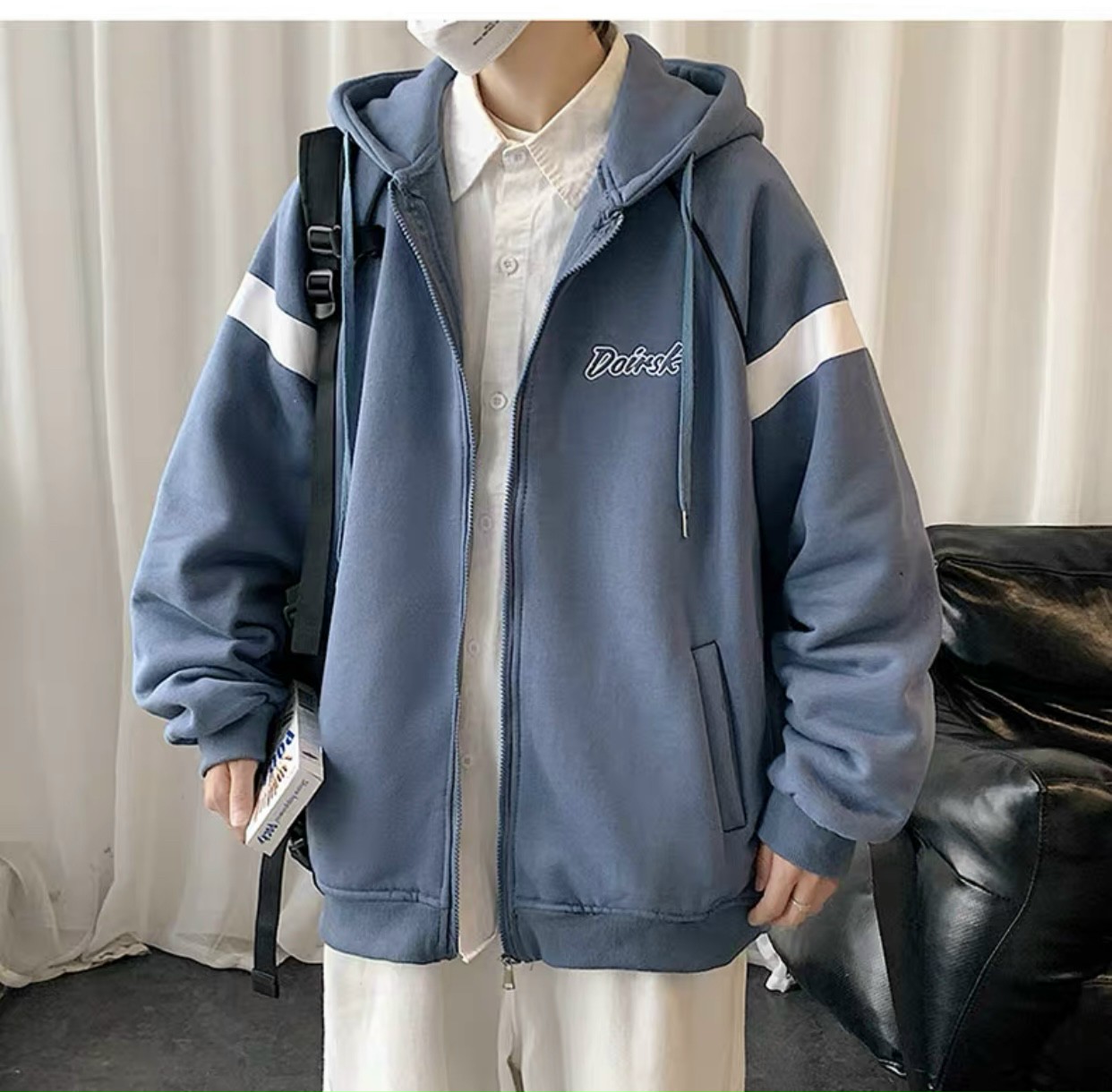 Áo khoác hoodie nam nữ chất thun nỉ kiểu zip logo thêu Doirssk siêu hot 777hoodie1045