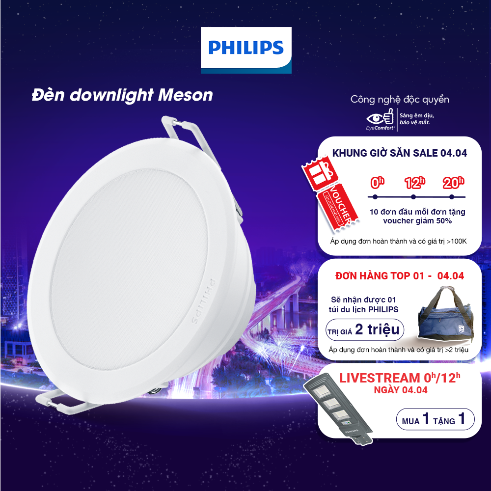 Bộ đèn âm trần Philips LED MESON G3 công suất (5W, 6W, 7W, 9W, 13W- trắng, vàng, trung tính)