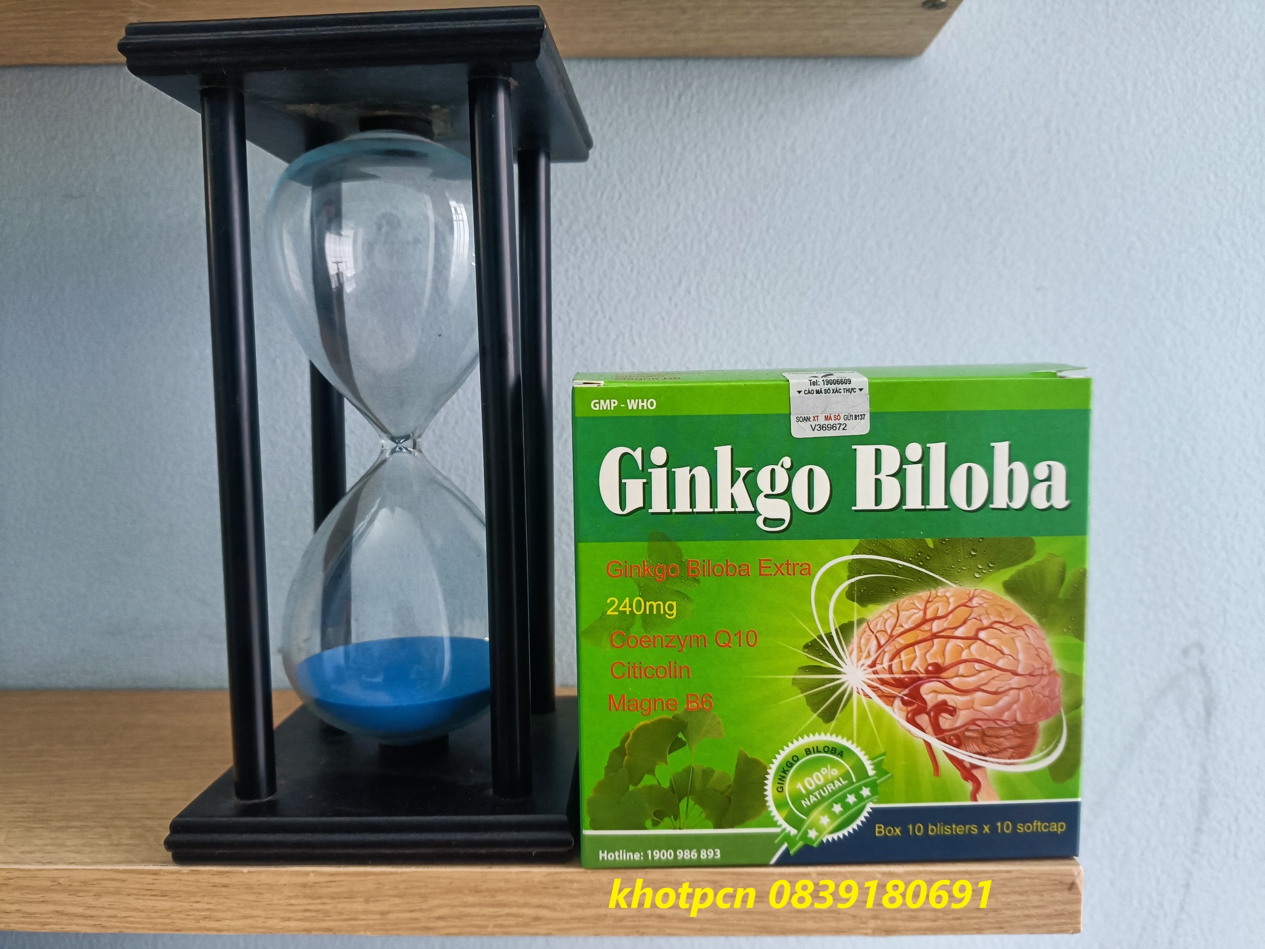 (CHÍNH HÃNG) Hoạt huyết dưỡng não ginko Biloba 240mg tăng cường tuần hoàn não Viên uống bổ não- Hộp 100 viên