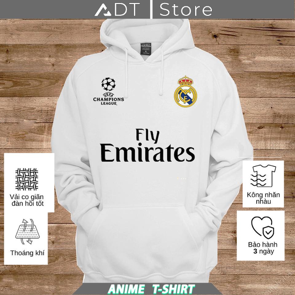 Áo hoodie real madrid áo khoác nam dài tay