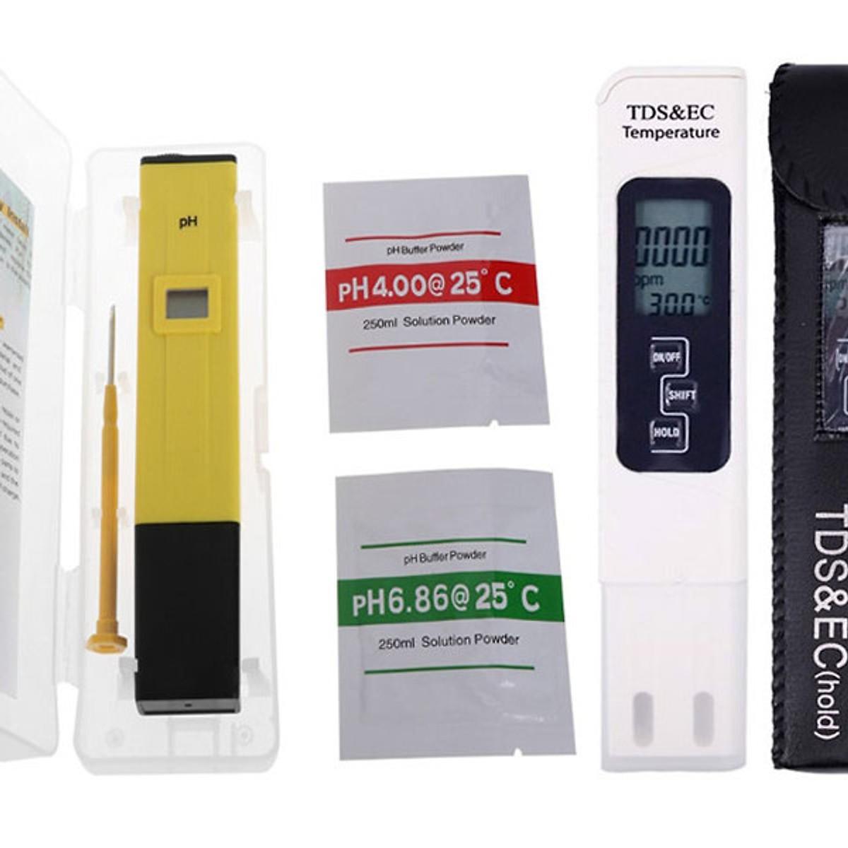 Combo bút đo độ PH và bút thử nước 3 in 1 TDS+EC kèm bao da