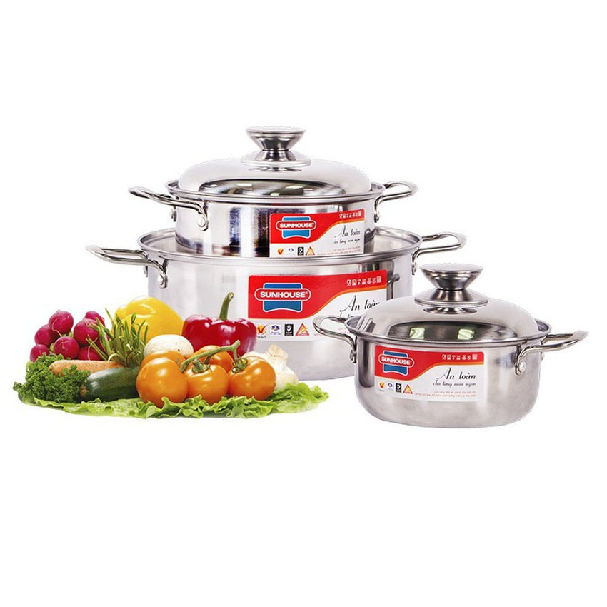 SUNHOUSE 1 bottom stainless steel cookware set SH224 (NEW)