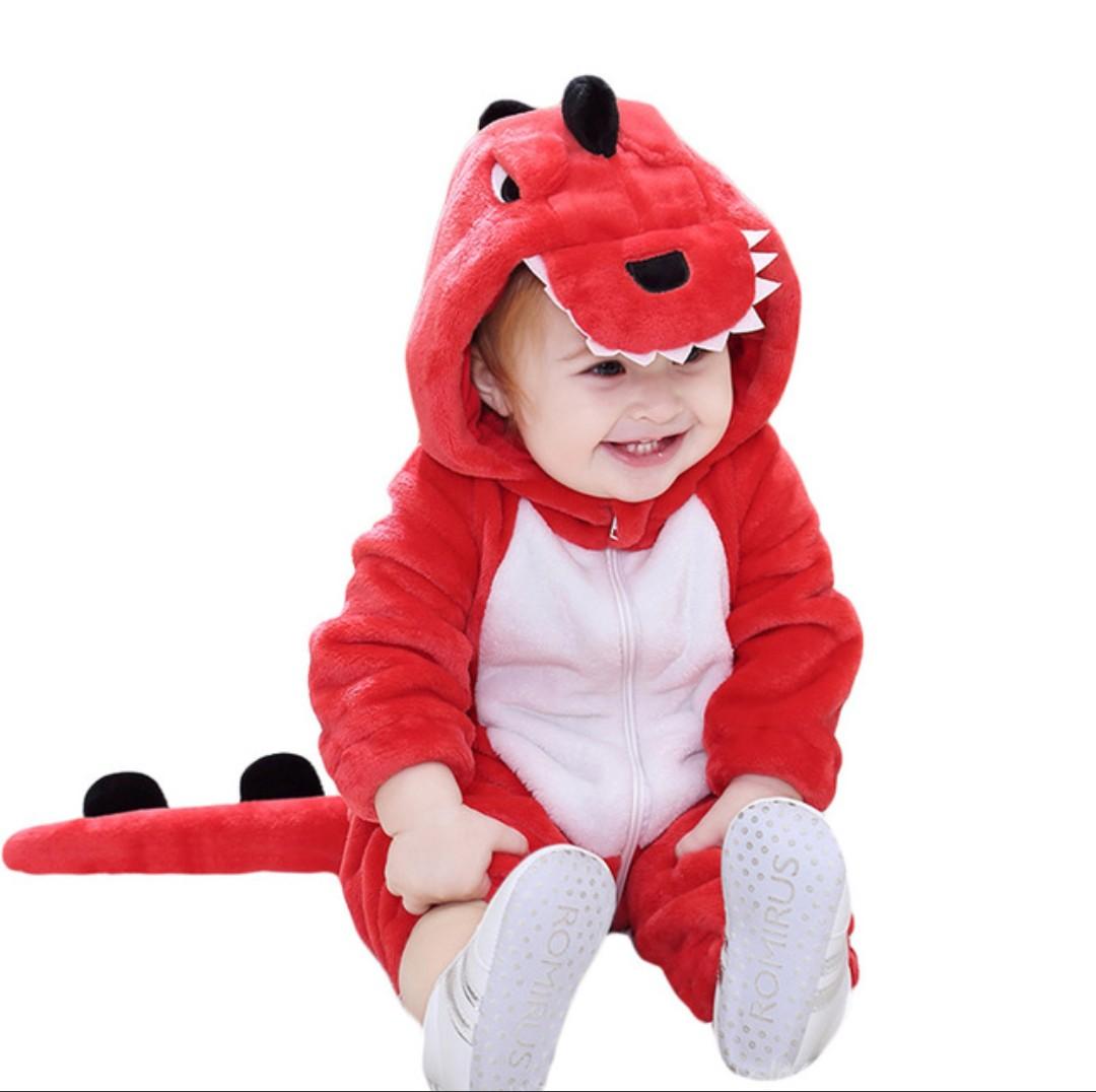 Bộ body hình khủng long đỏ 0-24 tháng tuổi