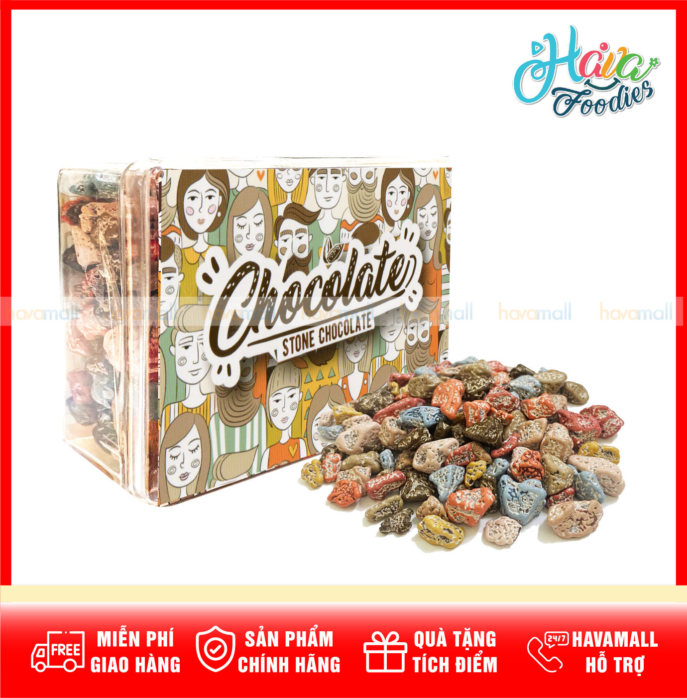 [HOÀN TIỀN MAX 10%]Kẹo Socola Hình Viên Đá Hiệu Choco Rock Hộp 150g