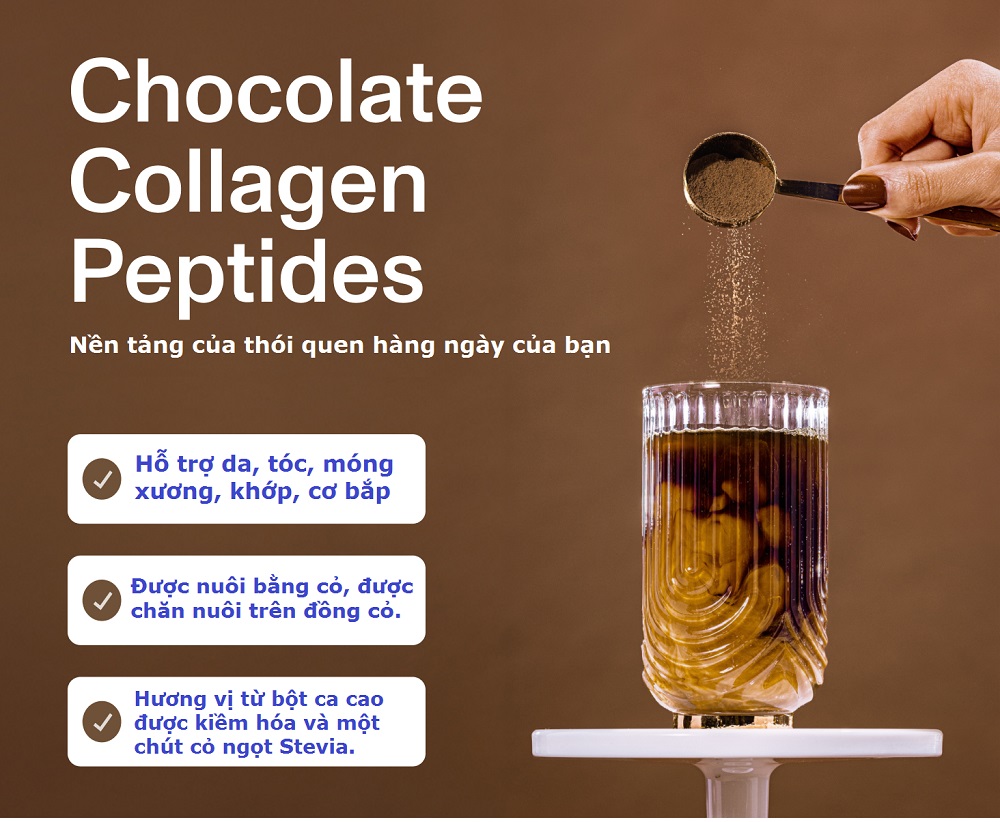 Bột Collagen Vị Socola Vital Protein Collagen Peptides Vị Socola 923g