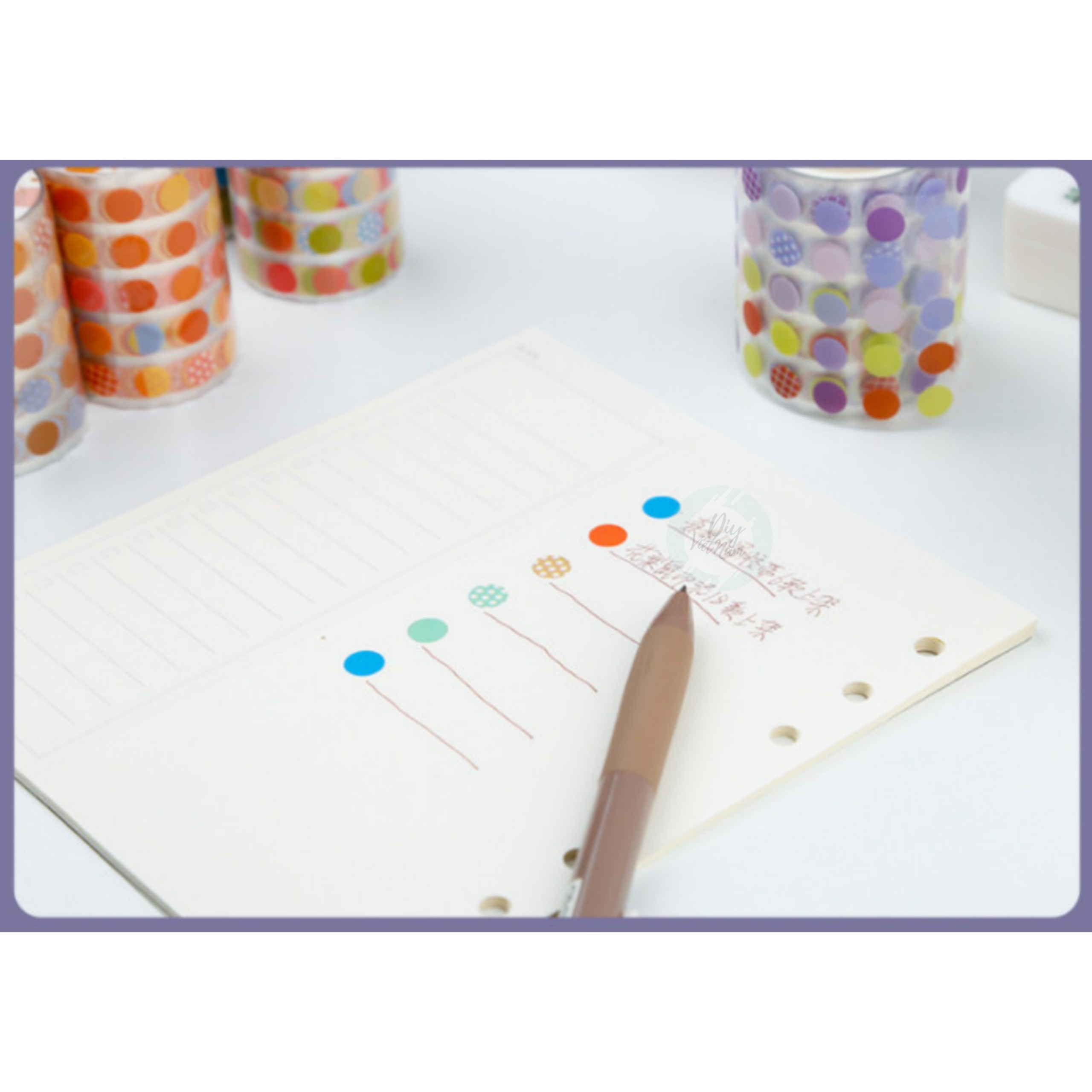 [HCM]BĂNG KEO STICKER DOT HỌA TIẾT