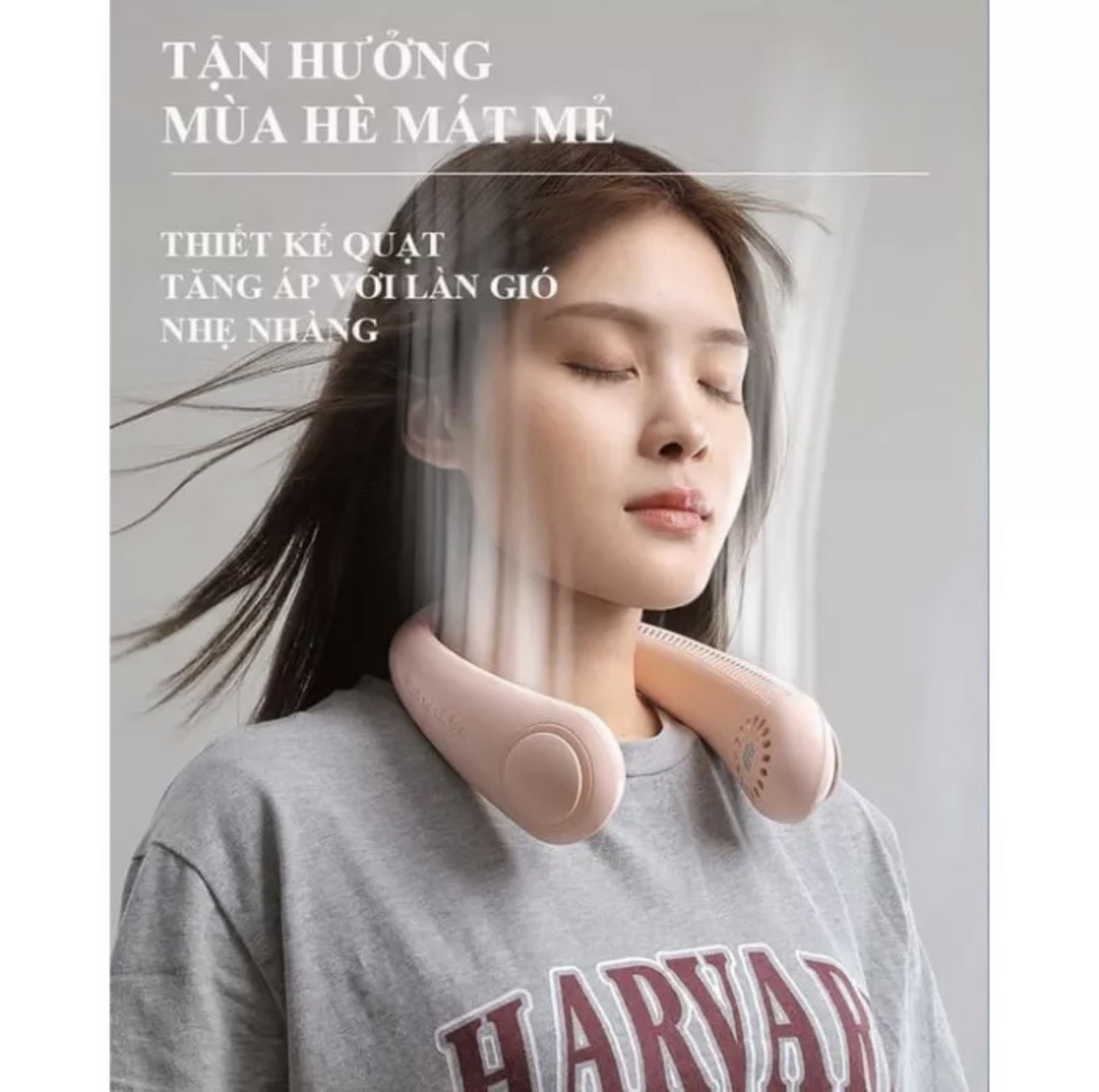 Quạt đeo cổ đa năng, quạt mini 3 tốc độ, quạt đeo cổ usb