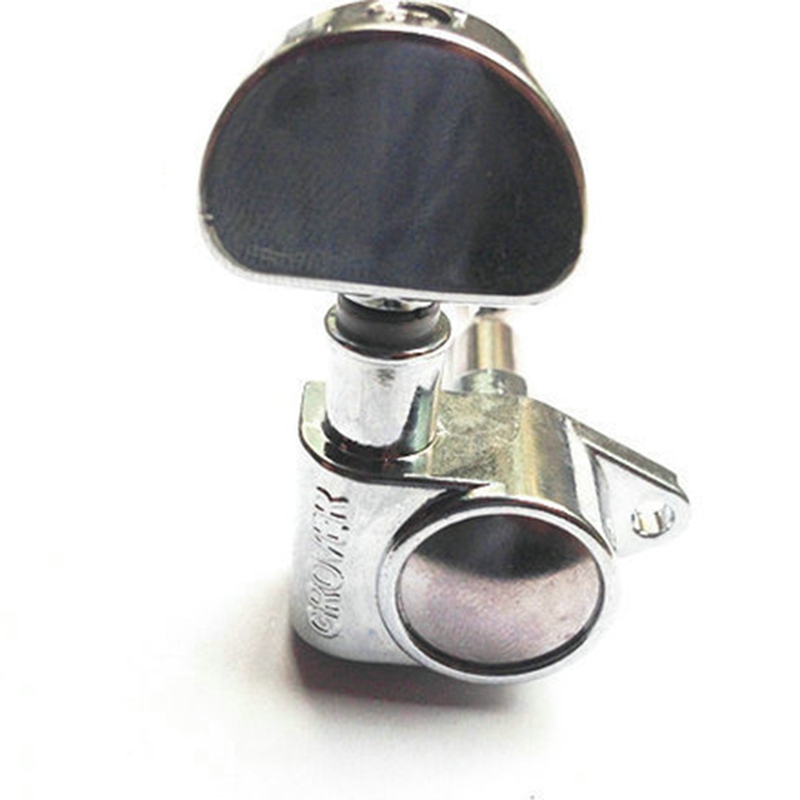 1Set Guitar String Knob Grover String Winder Keys Tuners Machine Heads Fully Enclosed Silver