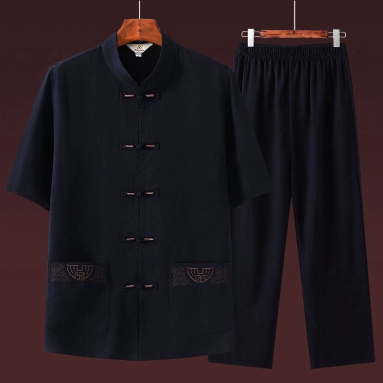 [FREE SHIP] Bộ Đũi Nam cổ tàu ( Mát - Nhẹ Như Không)