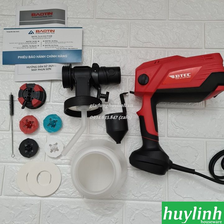 Máy phun sơn điện cầm tay Btec BT27-800 - 600W - 4 béc phun