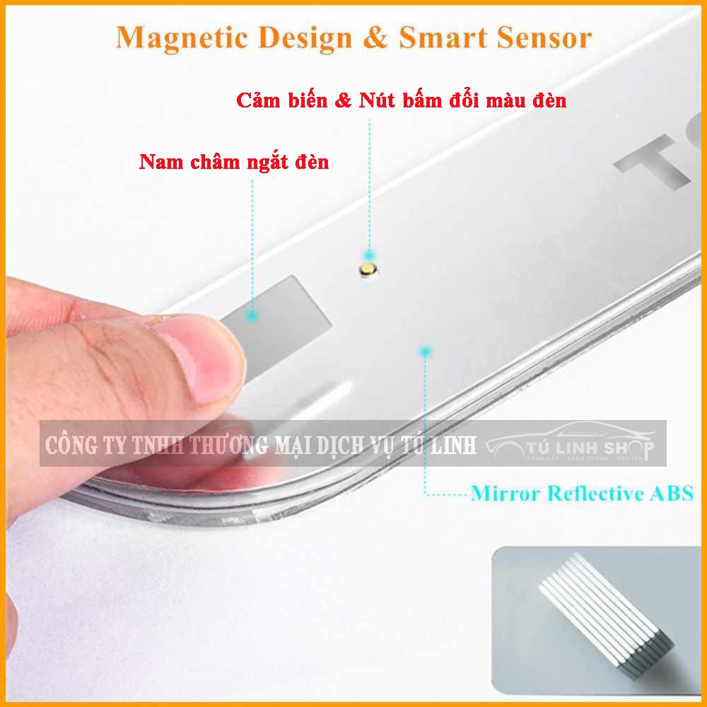 Ốp bậc cửa có đèn LED nhiều màu - KHÔNG DÂY (có pin sạc cổng USB)