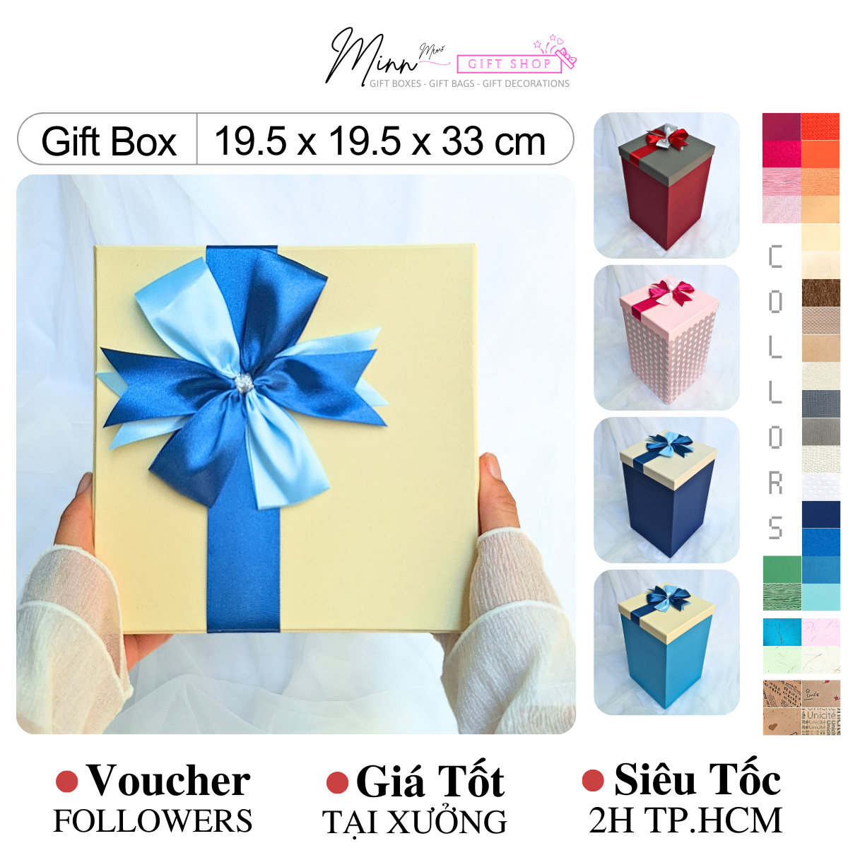 Gift box 19.5 x 19.5 x 33 cm | v024 minn meow gift shop