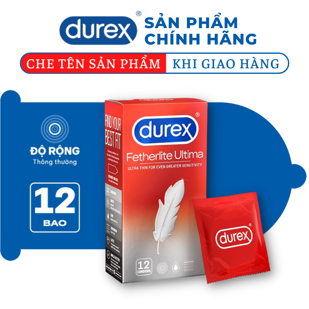 [FREESHIP] Bao cao su Durex Fetherlite Ultima siêu mỏng 12C  [GIẤU TÊN SẢN PHẨM]