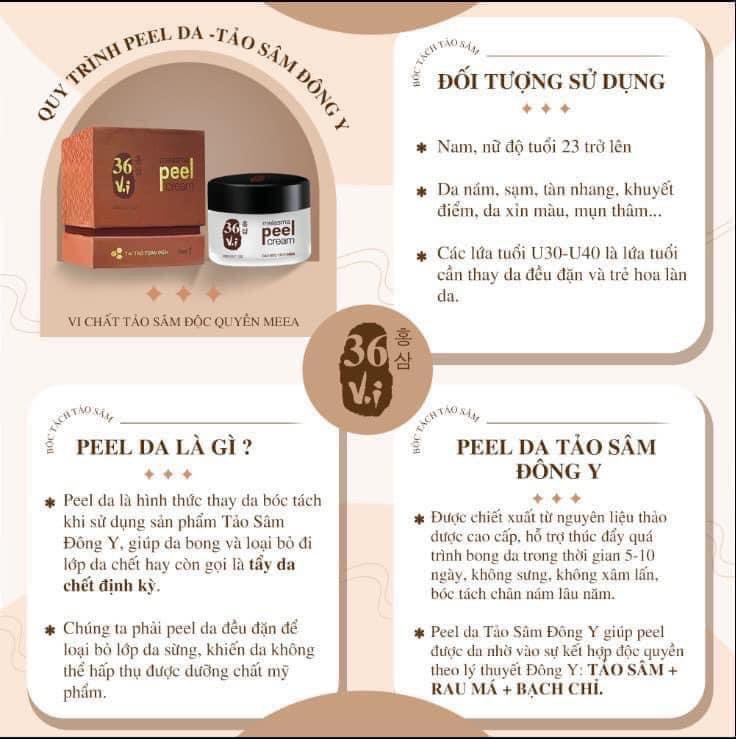 Combo Peel Da Tảo Sâm Và Kem Phục Hồi 36 Vị