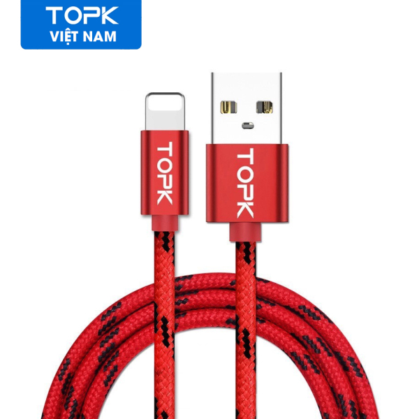 Cáp sạc nhanh TOPK AN09 USB-Lightning Sạc Nhanh Cáp Đồng Bộ Hóa Dữ Liệu Bện Nylon Dành Cho iPhone- Phân phối bởi TOPK VIỆT NAM