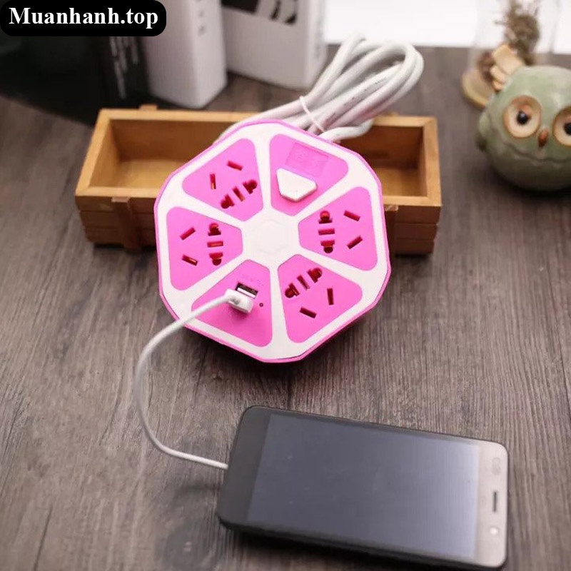 Ổ cắm điện hình trái cam có cổng sạc USB