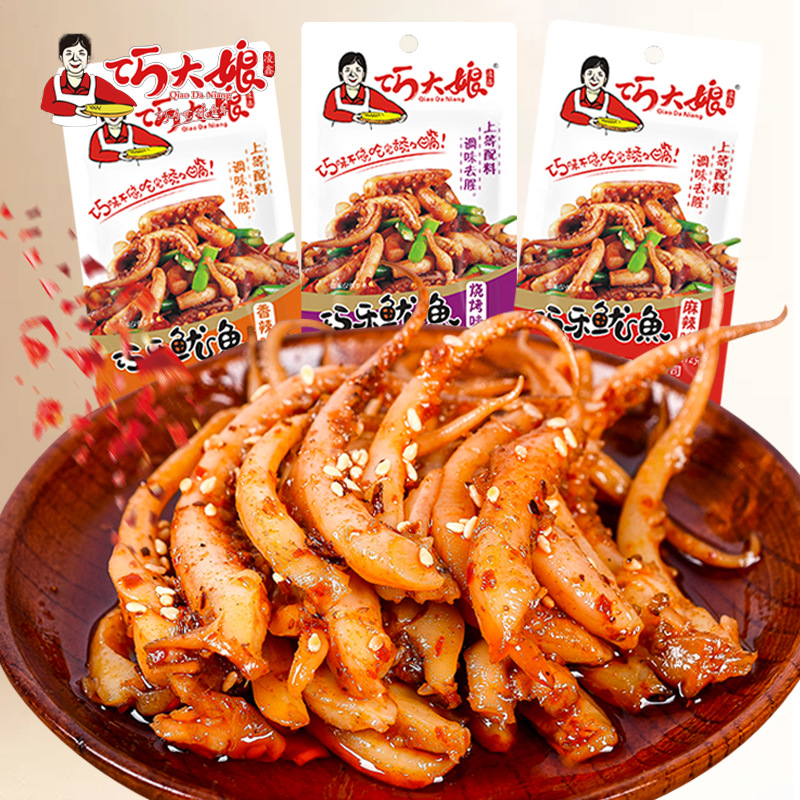 Râu Mực Cay Tứ Xuyên - Râu Mực Kiều Đại Nương - Gói 12G - Foody.Taiwan