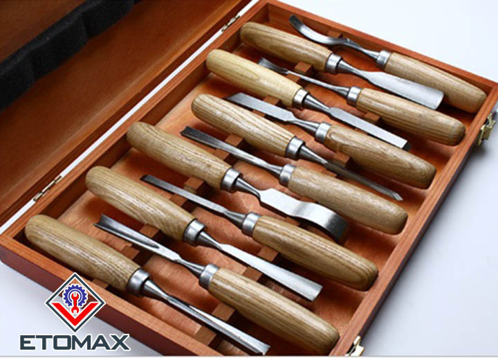Bộ 12 cây đục, tiện gỗ bản to v3